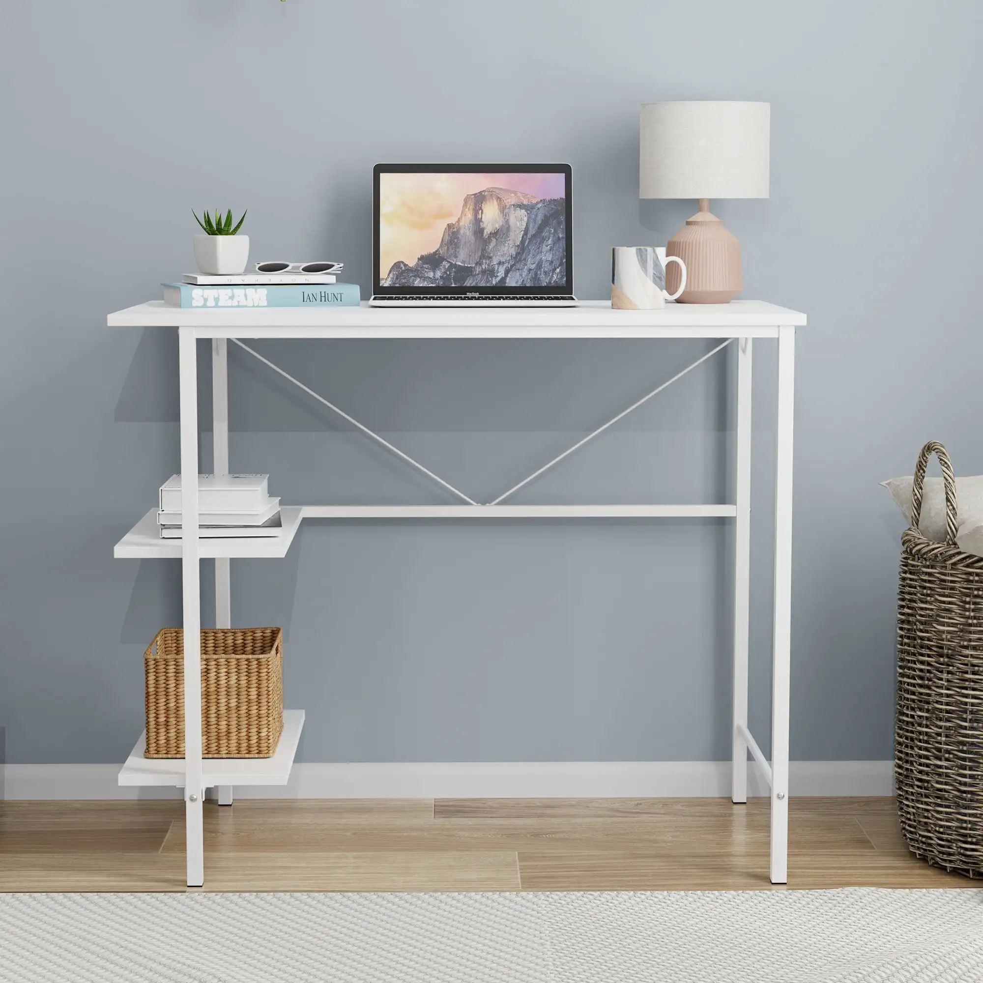 

Pierce 30 inch Tall Storage Desk, White