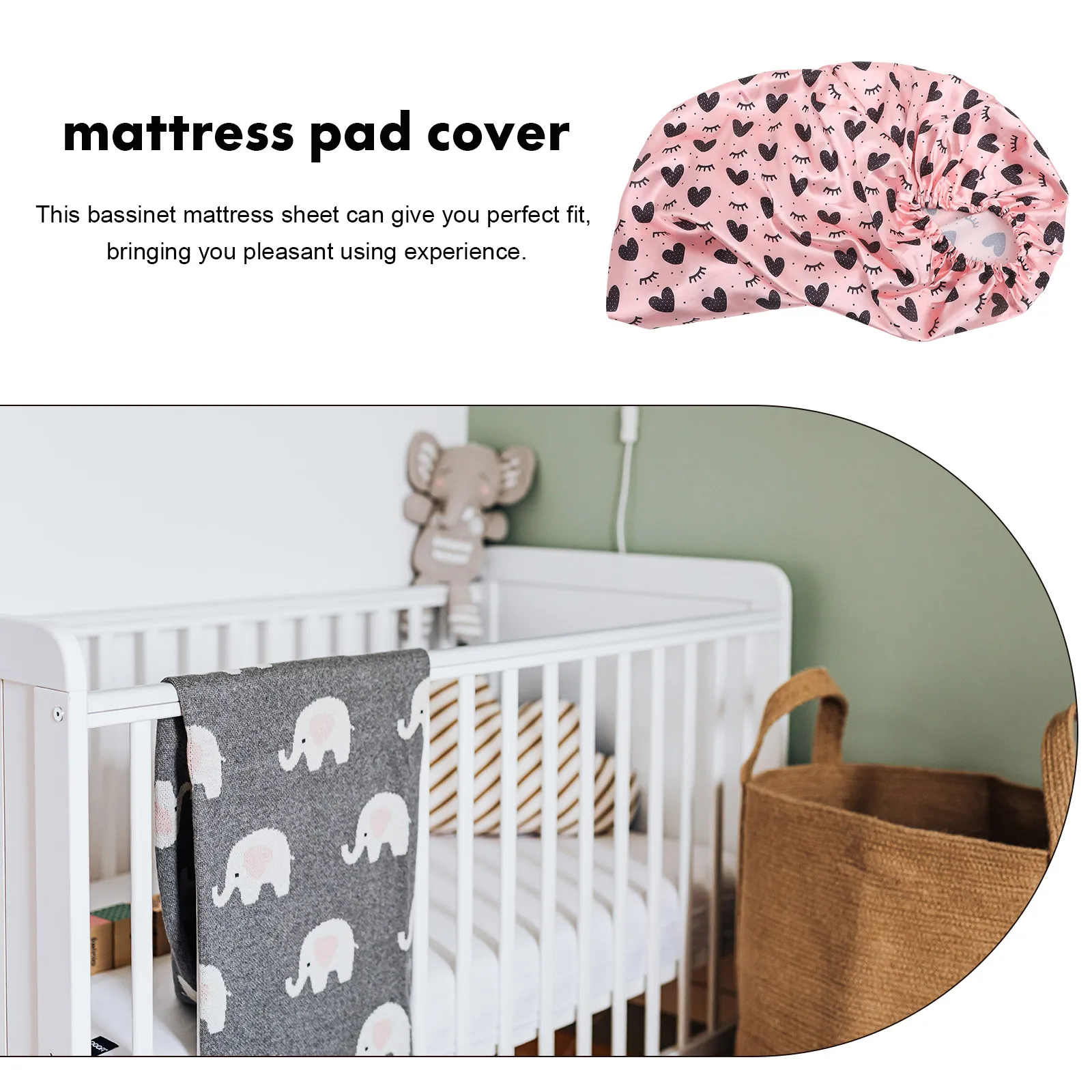 

Baby Bassinet Sheets Fitted Crib Mattress Pad Cover Cradle Bedding Set Multi Piece Soft Simulated Silk Print Baby Bed Linen
