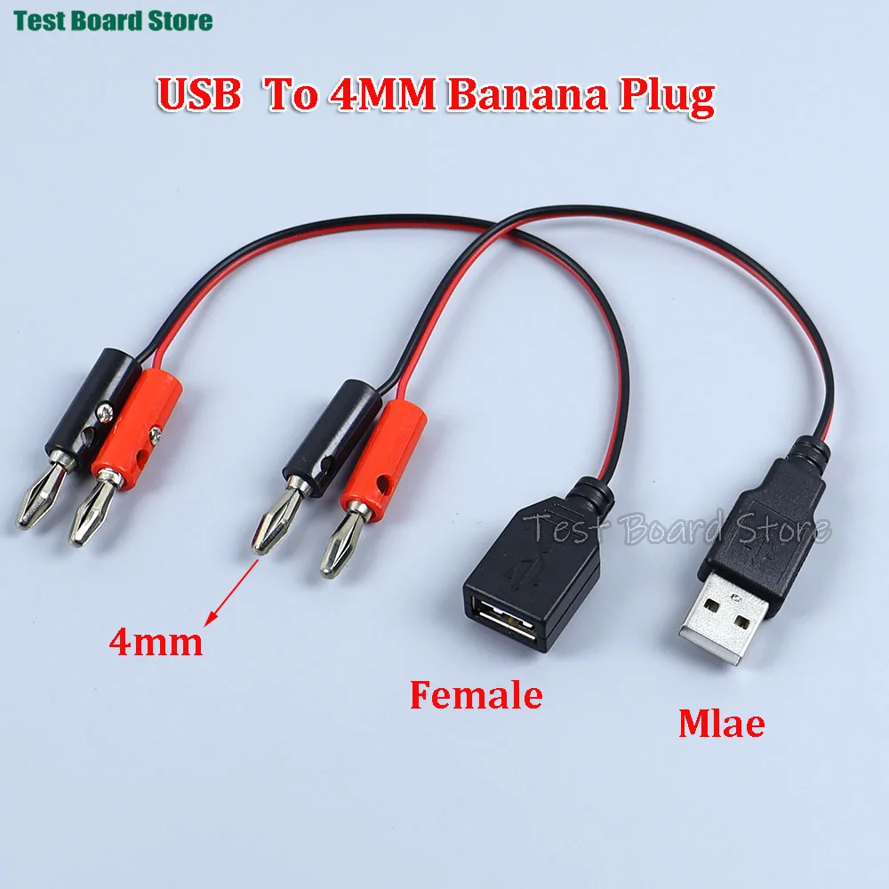 1Pcs USB Male/Female to 4MM Banana Plug Test Lead A Female Charging Cable USB Socket to Banana Plug Connection Conductive Wire