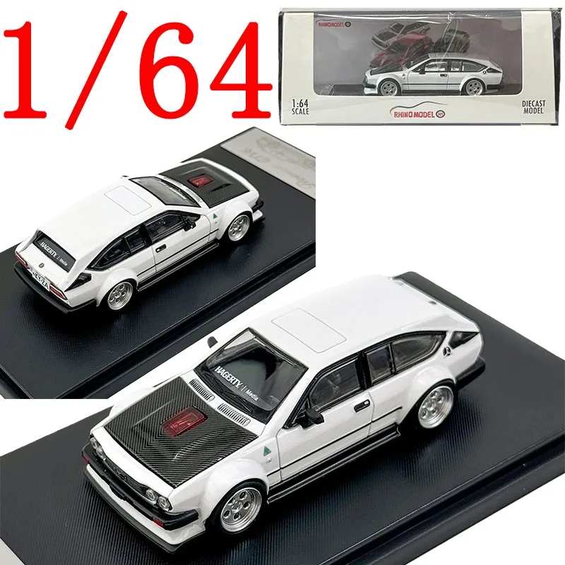 

RM Diecast 1/64 Scale Alfa Romeo Alloy Model Cars Alfa Romeo Gtv6 LBWK White Play Vehicles Toys for Boys Gift Original Box