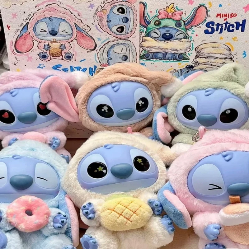

Miniso Stitch Vinyl Plush Blind Box Cute Series Action Toy Figures Collectible No Matter How Tired Still Wants To Take A Bite