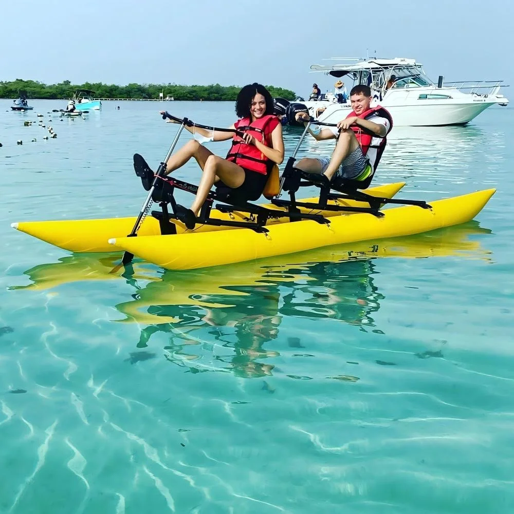 

Hot-selling Double Person Yellow Water Bike Water Inflatable Sports Bike for Entertainment