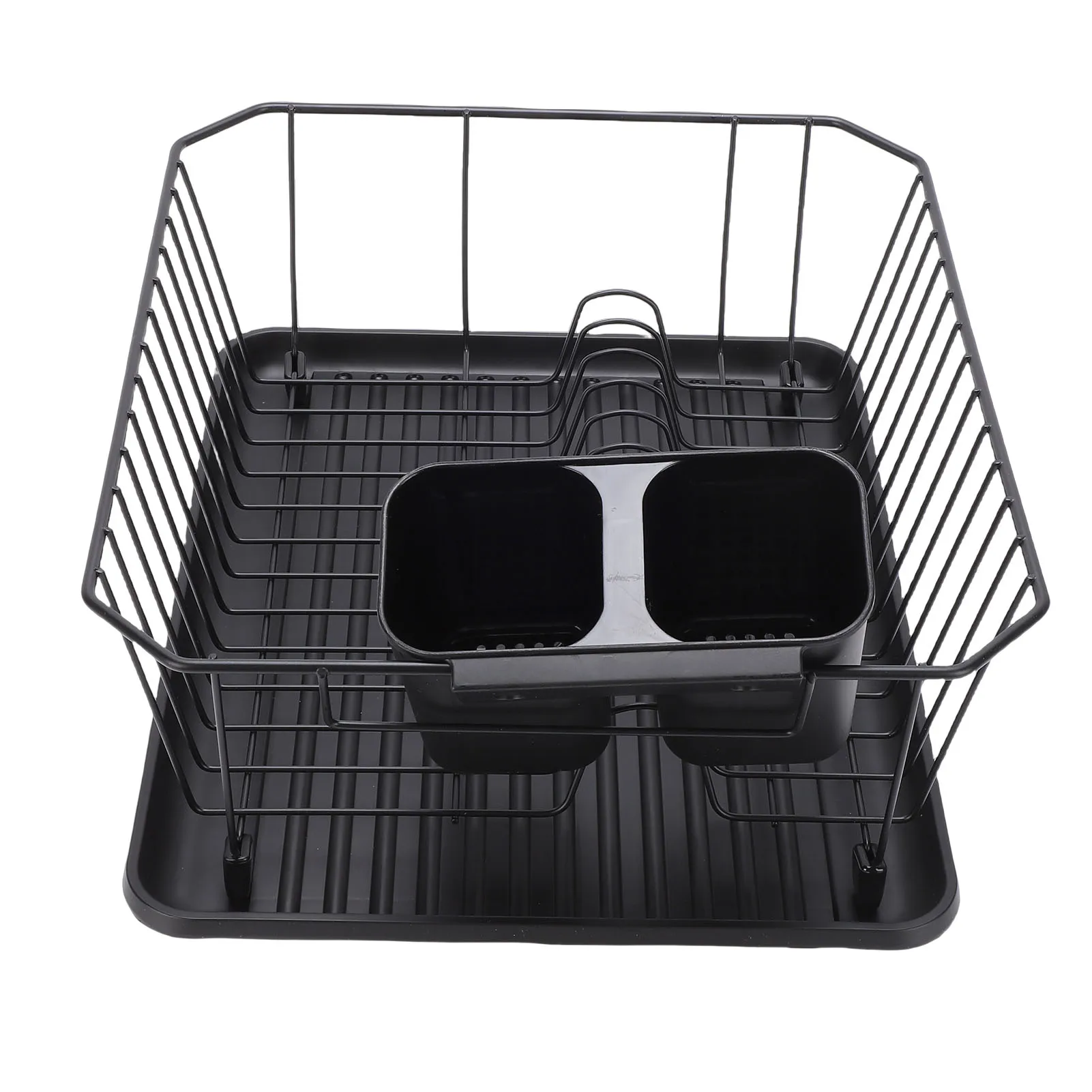 Countertop Dish Drying Rack Multifunctional Dish Drainer Rack with Utensil Holder for Kitchen Counter Sink Spoons and Forks