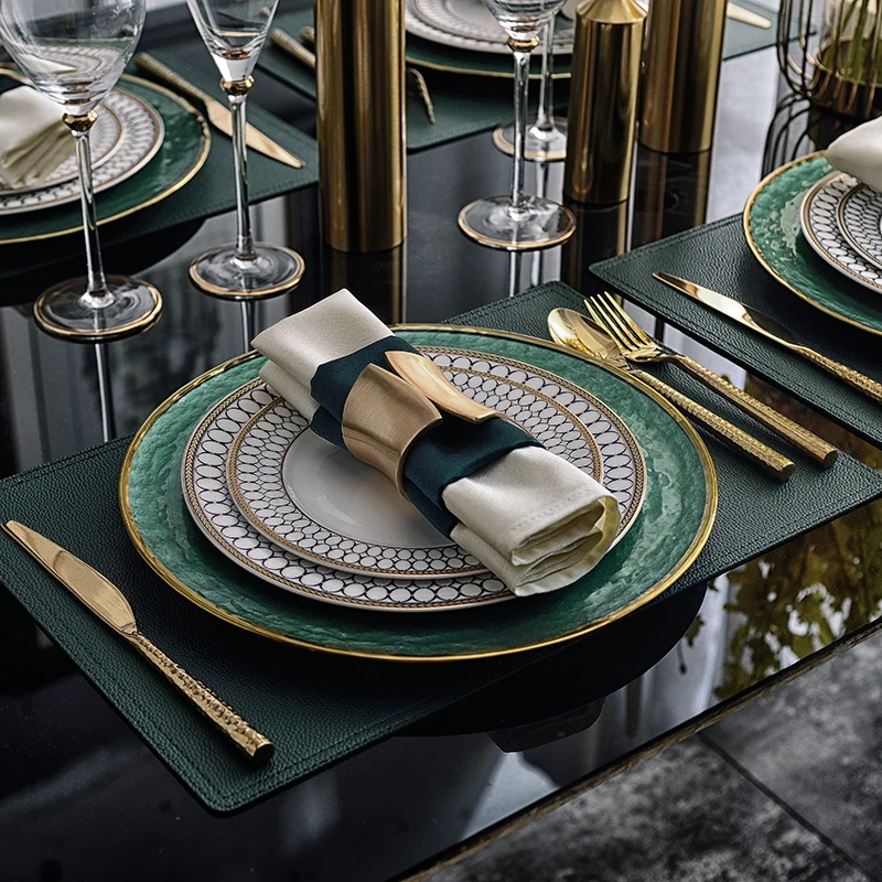 

Nordic Party Food Plate Sets Kitchen Decoration Ceramic Trinket Dish Porcelain Dinner Sets Tray Vajilla Completa Kitchenware