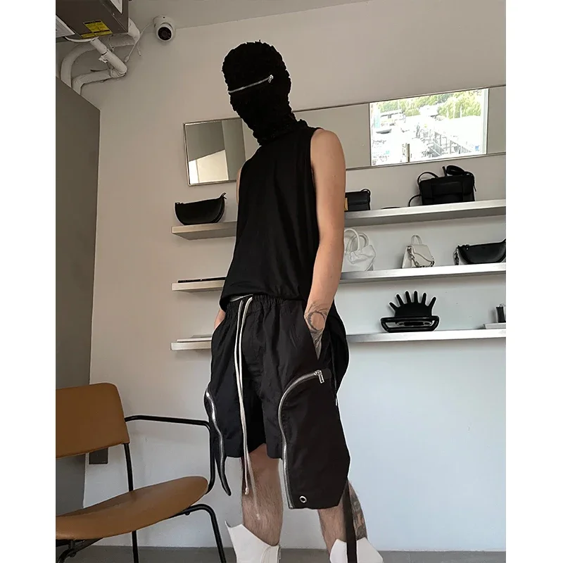 NIGO Men's Hip Hop Zipper Pocket Work Shorts Loose Fit Casual Pants Sweatpants FHDX #NGTOP11195