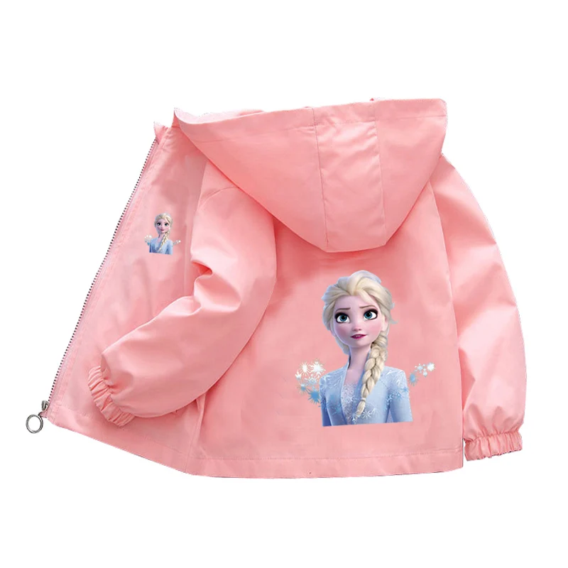 Baby Girls Spring Autumn Frozen Jacket Coats Clothes Little Girls Cartoon Stitch With Hooded Collar Sweatshirt Kids Clothing