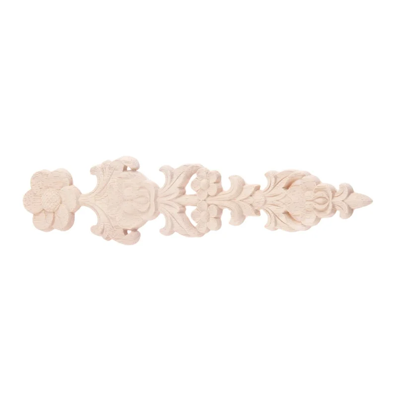 

A98E-16Pcs Wood Carved Appliques Retro Round Woodcarving Decal Unpainted Furniture Cabinet Wall Decor Crafts