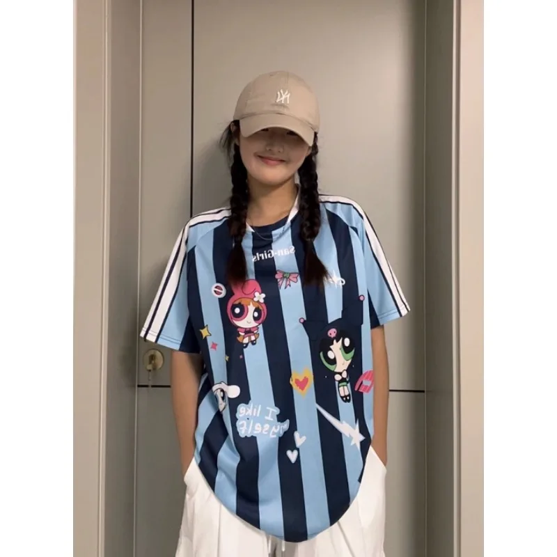 

Summer Flying Girl Police Quick drying Mesh Breathable T-shirt Short sleeved Street Dance Suit Sports