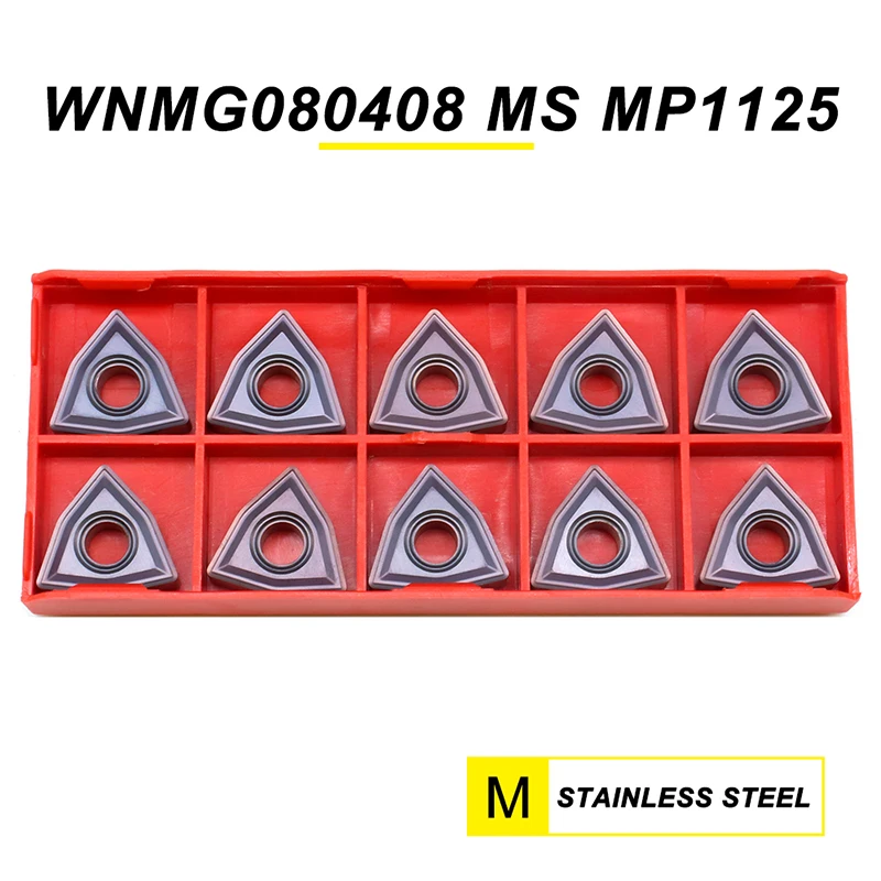 WNMG080408 MS MP1125 Carbide Inserts External Turning Tool CNC Lathe WNMG 080408 Tungsten Carbide Blade For Stainless Steel