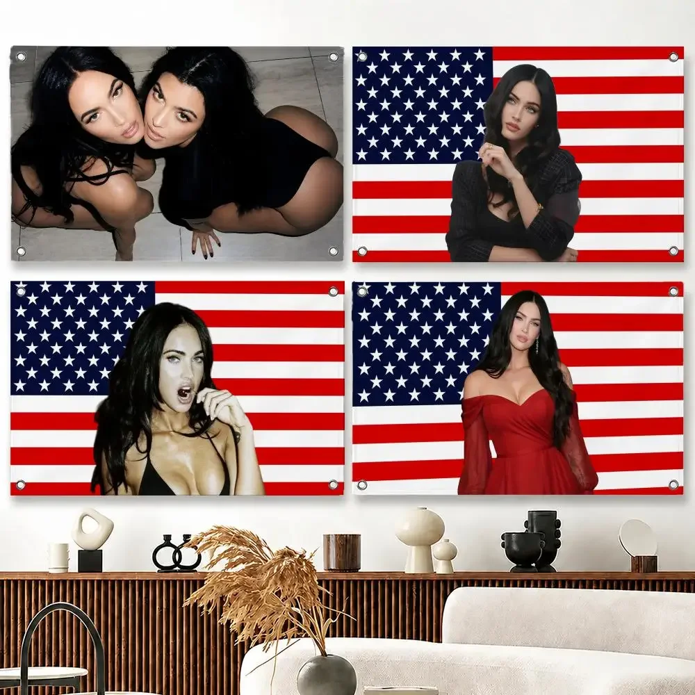 Celebrity Megan Fox Flaggen, geeignet für Party, Club, Outdoor, Innenbereich, Wanddekoration, Banner, Fans, Geschenk
