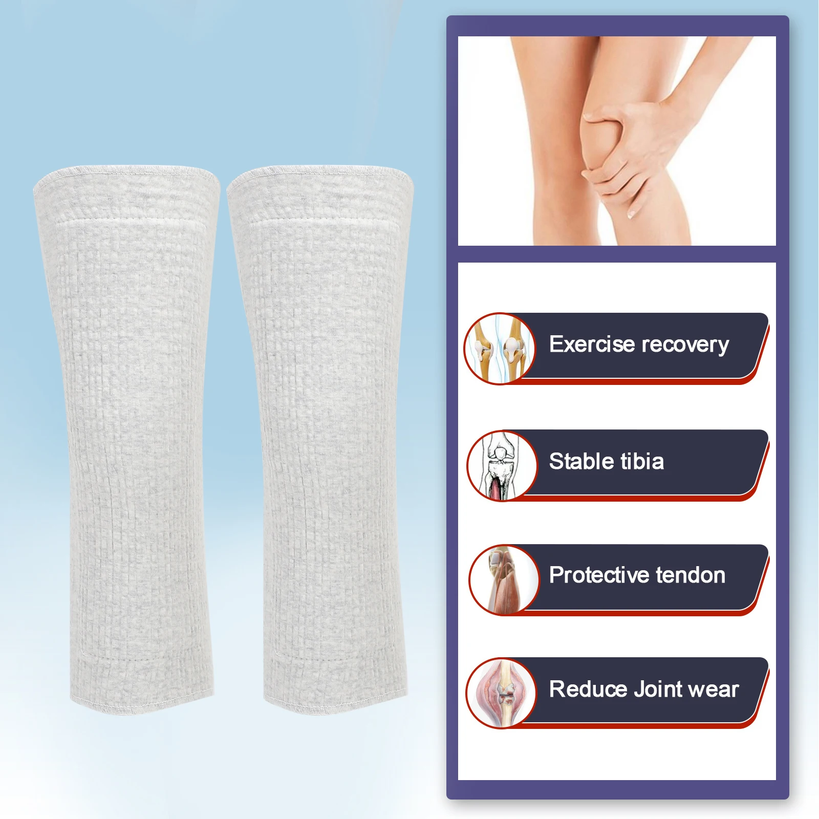 

Warm Knee Pads Stretchy Comfortable Protectors Breathable Elastic Long Lasting Team Sport Thickened Pads Winter Use