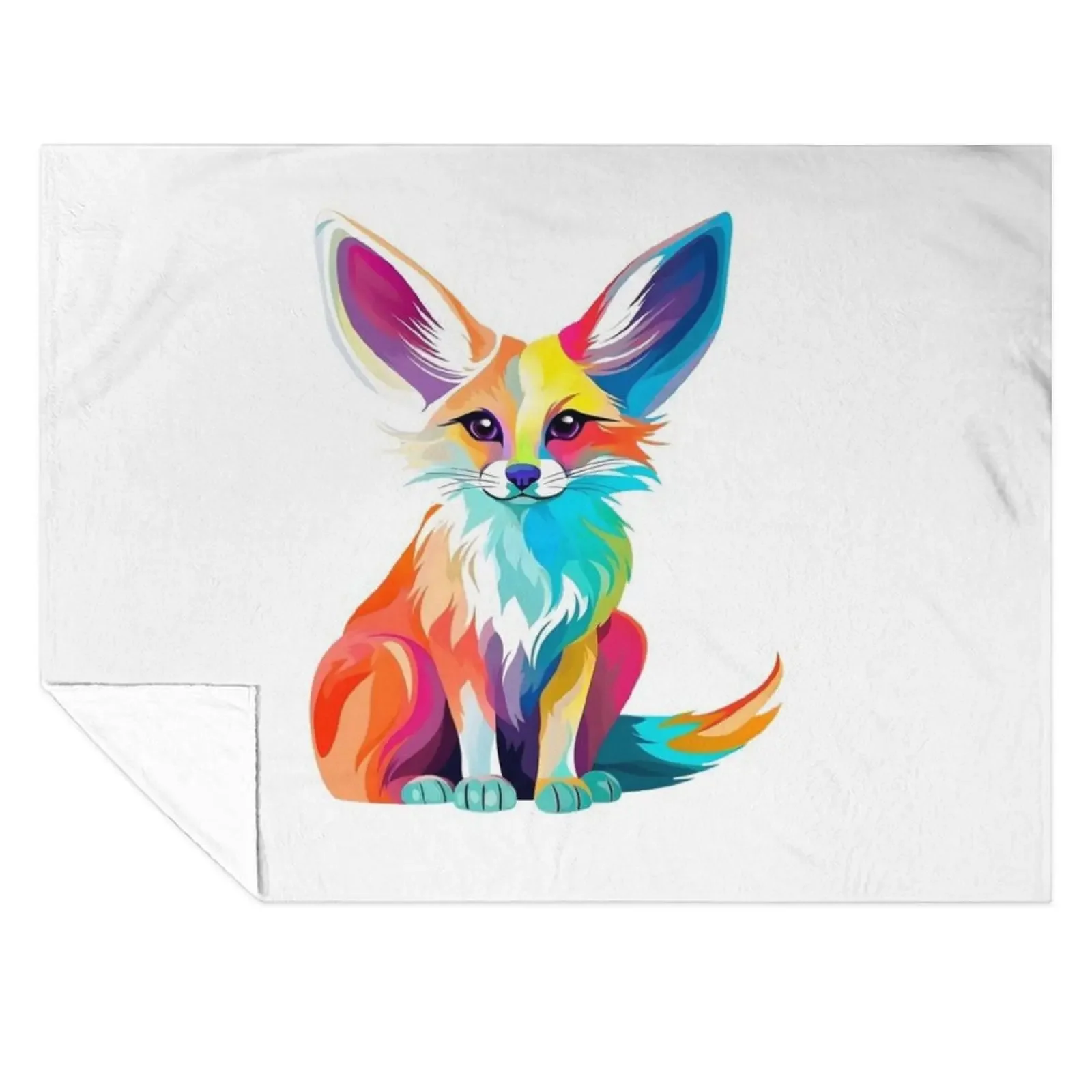 

Colorful Pop Art Fennec Fox Throw Blanket Furrys manga Soft Big Giant Sofa Blankets