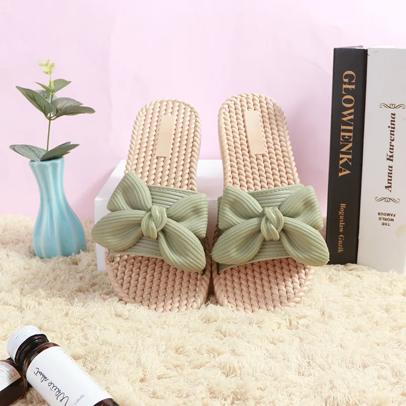 flip flops Women Bow Tie Slippers 2023 Summer New Casual Outerwear Flip Flop Beach Shoe Fashion Women Shoe Ladies Shoes on Offer