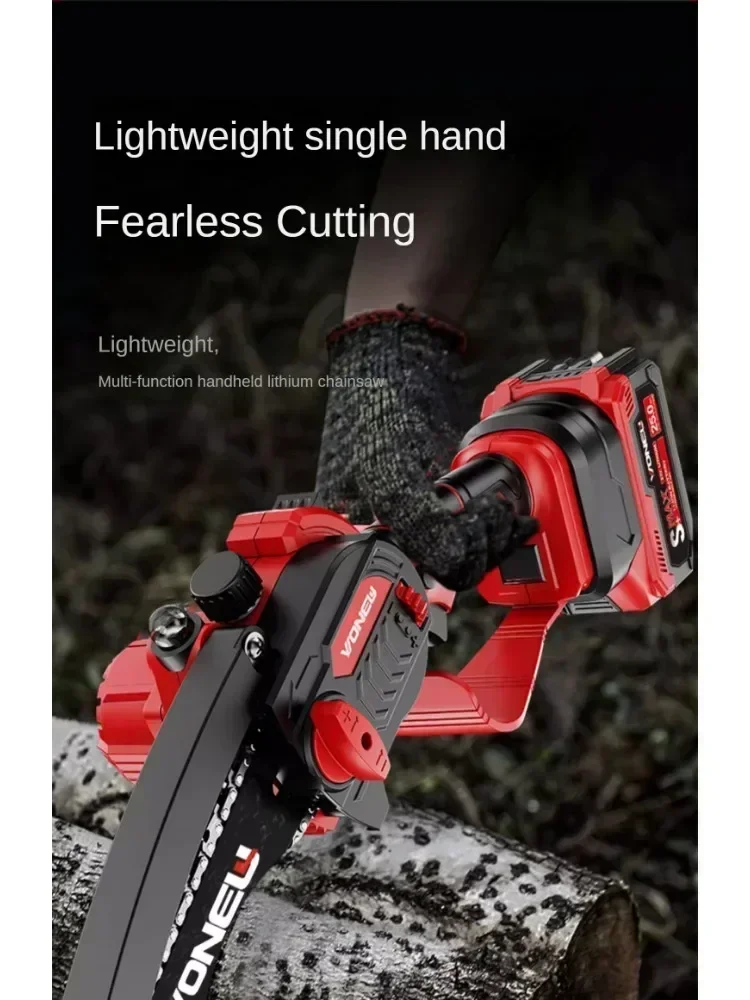 Portable Cordless Electric Chainsaw with Long Battery Life and One-Hand Operation for Home Garden Use