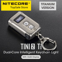 NITECORE TINI2ss TINI2Ti Intelligent Keychain Light EDC Mini Dual-Core Flashlight USB Rechargeable 500Lm Titanium Li-ion Battery