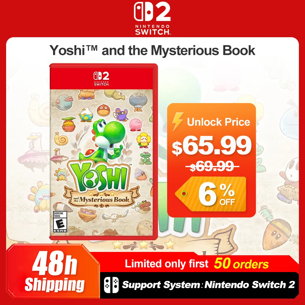 Yoshi and the Mysterious Book para Nintendo Switch 2, Ofertas de Juegos, 100% Nuevo, Tarjeta de Juego Física, Juego Yoshi para Nintendo Switch 2