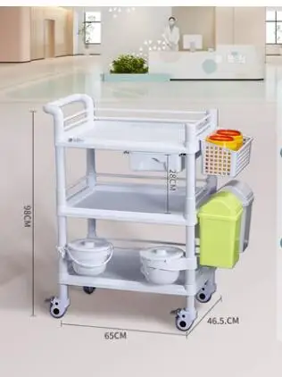 Medical trolley abs treatment car hospital mobile storage rack medical instrument table beauty salon instrument care car