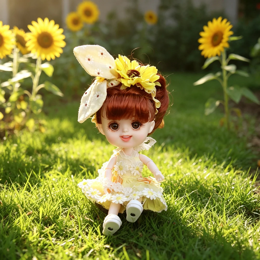 Middie Blythe Doll Yellow Sunflower Lace Dress 5