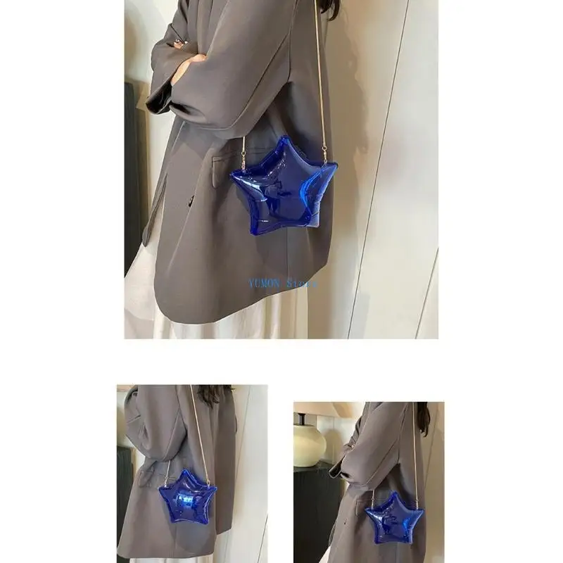 D0UD PVC Star Evening Clutch Purse for Women and Girls Unique Crossbody Shoulder Bags for Prom Wedding Prom Parties