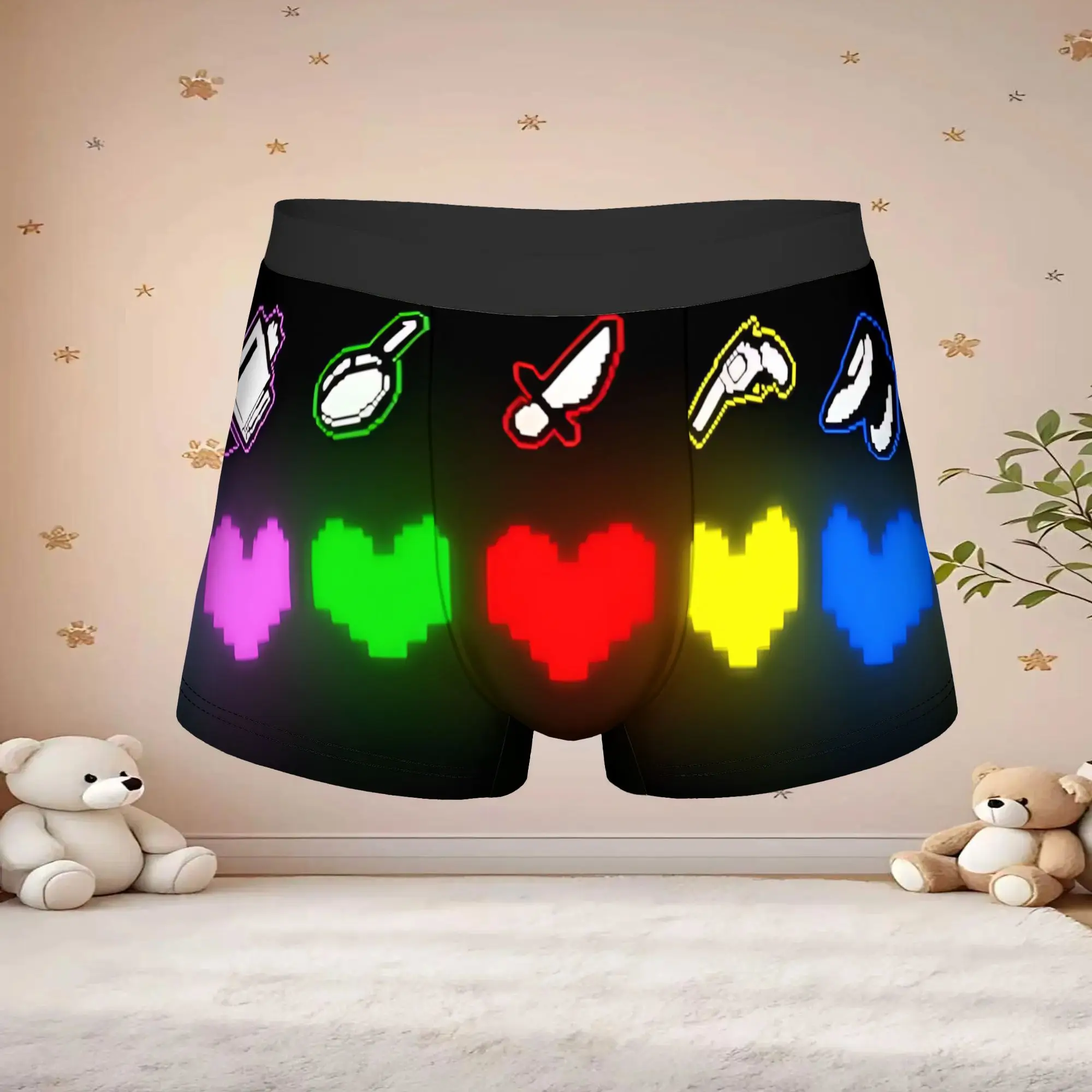 1pc Popular Undertale Anime Pattern boxers Game Lover Personalized Panties Men's Underwear Print Shorts Boxer Briefs