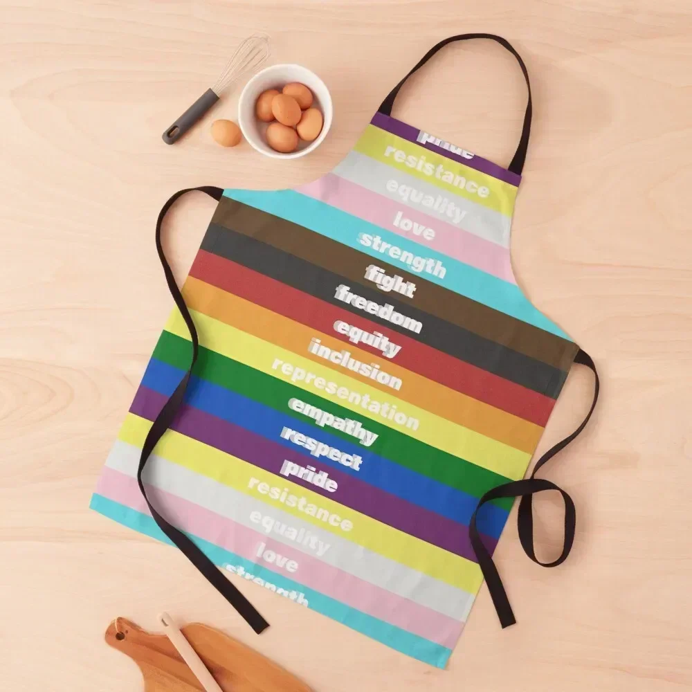 

Progress Pride Flag for all LGBTQI+ Colorful Diversity Apron Camping Bib For Kitchen Nursing carpenter Apron