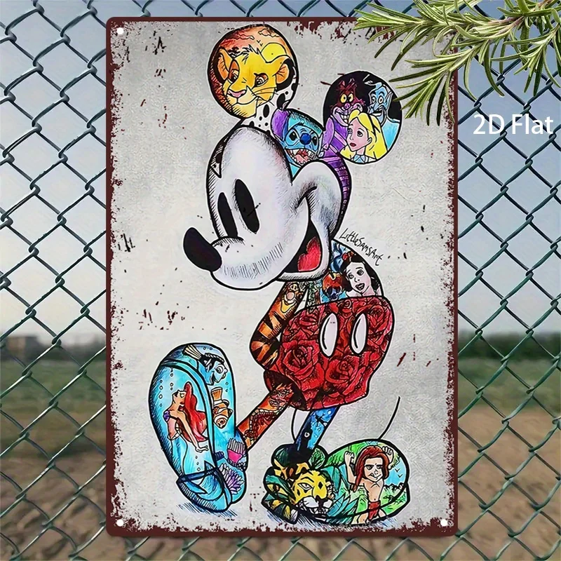 2D Flat 1pc Retro Metall Zinn Zeichen Freundschaft Geschenkidee Ratatouille Anime Maus Poster für Home Bar Pub garage Dekor Geschenke Retro V