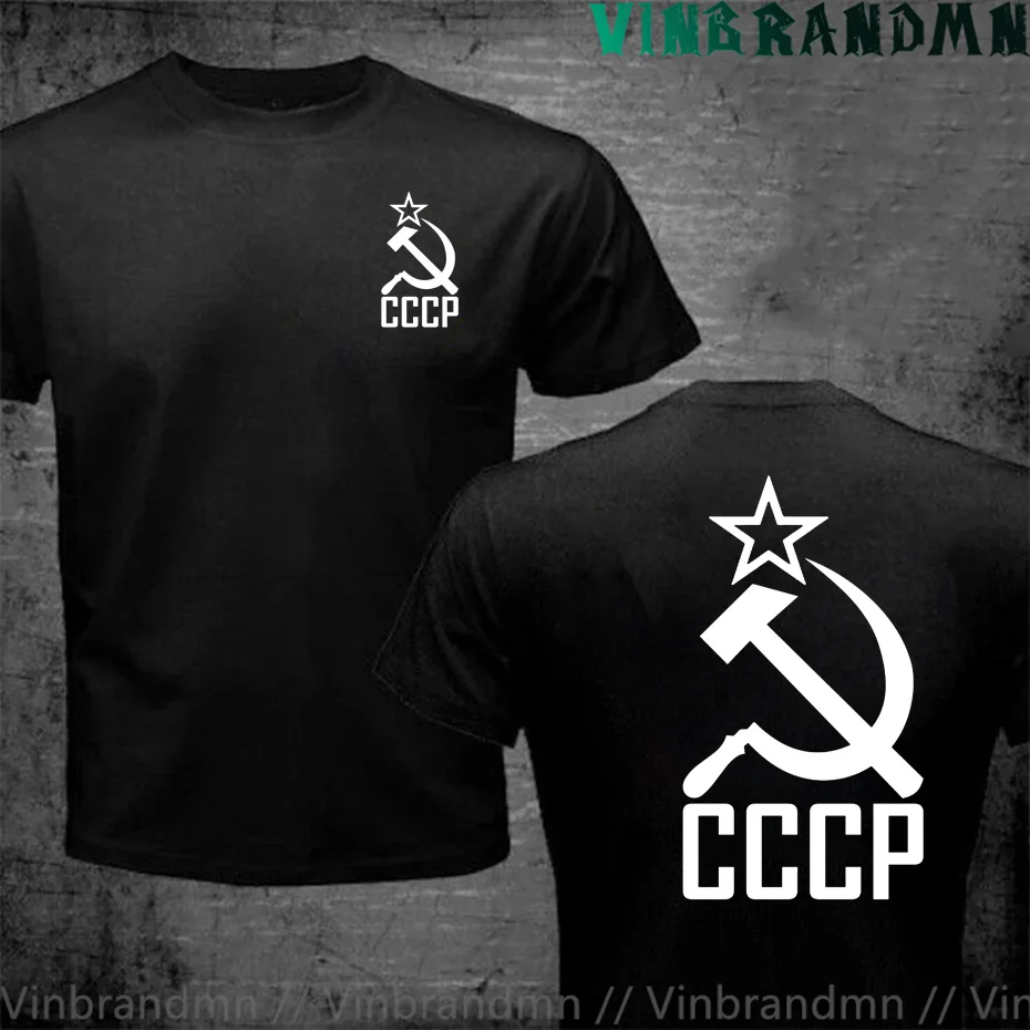 CCCP Communism Russian T Shirt Men Clothing USSR Soviet Union Man Causal T-shirt Moscow Russia Tee Cotton Round Neck Tops Camisa