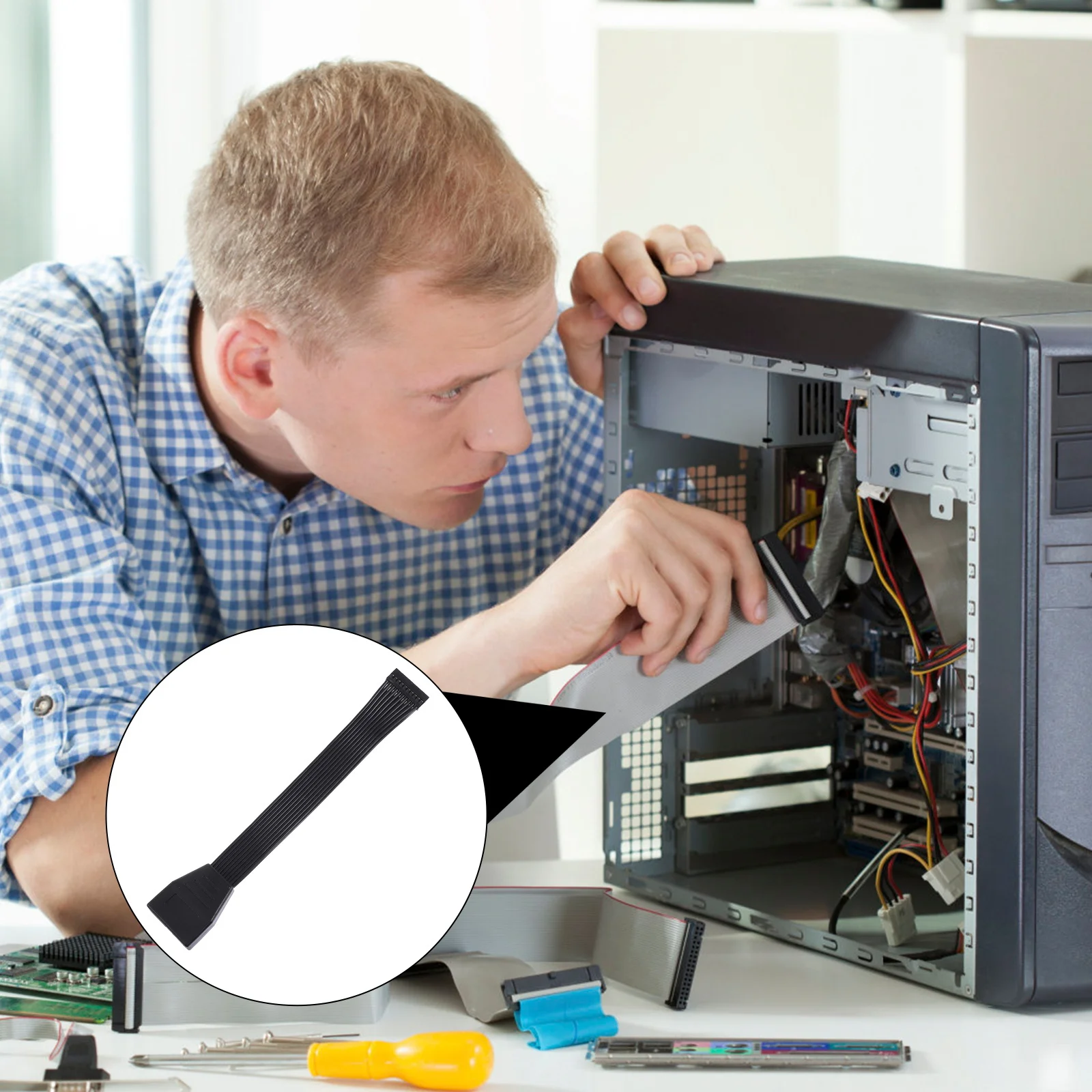 

Usb3.0 Conversion Cable 20Pin 19Pin Male To Female 26Awg Copper Wire Internal Expansion Ribbon Cable For Motherboard Pc Diy