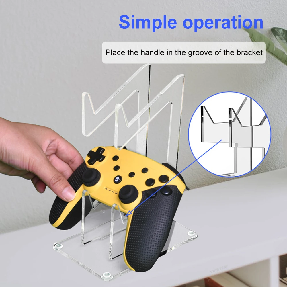 Dual Game Controller Holder For PS4/PS3/Xbox Acrylic Holder Gamepad Joystick Mount Universal Bracket Headset Stand Accessories