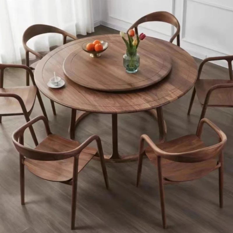 

Customized Wood Dining Table Round Household Combination Dressing Simple Dining Tables Mesa Comedor Restaurant Furniture QF50DT