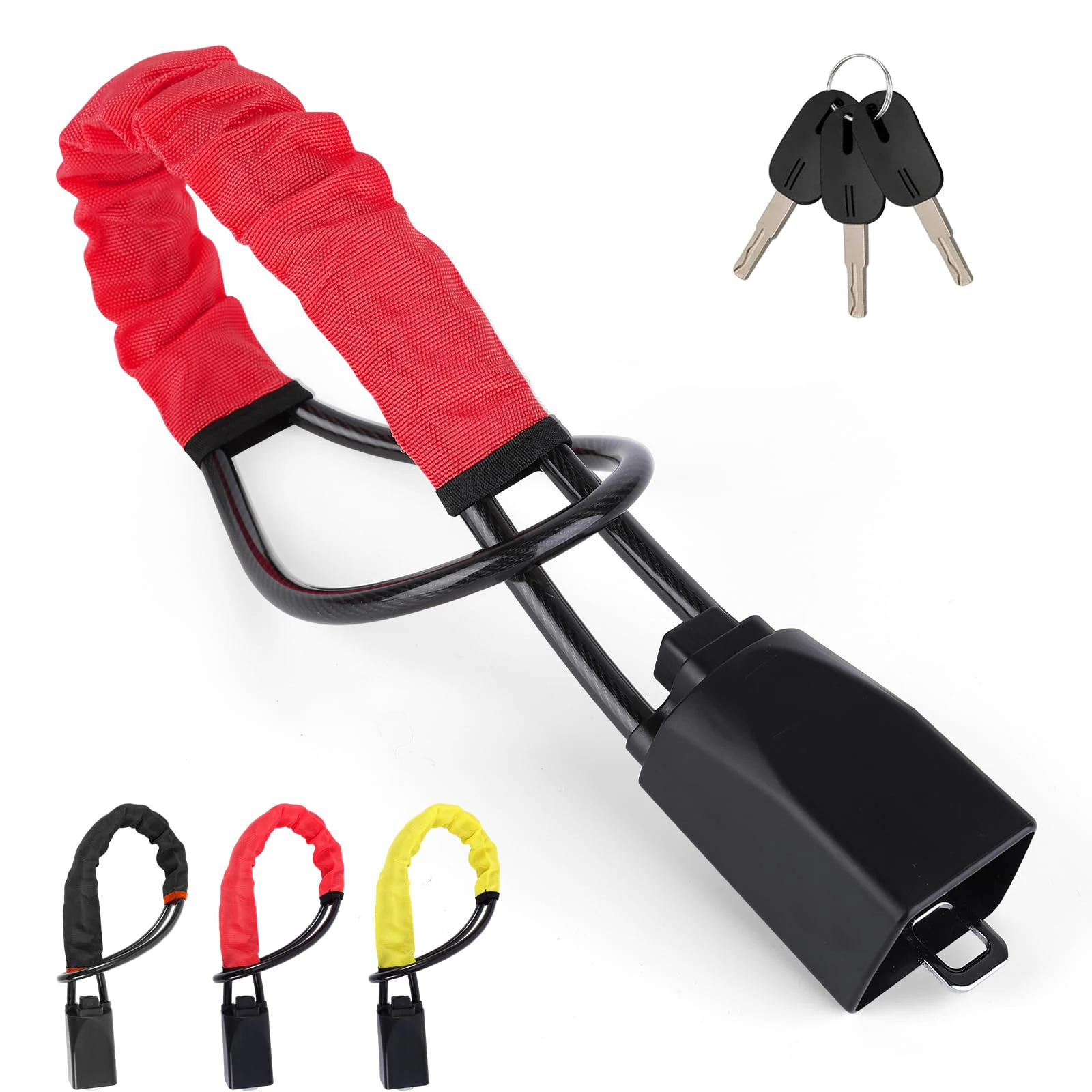 Universal Anti-Theft Device for Car Steering Wheel Lock, Safety Belt Buckle Lock, Steel Cable Lock, Steel Wire Rope Lock, Car Mo