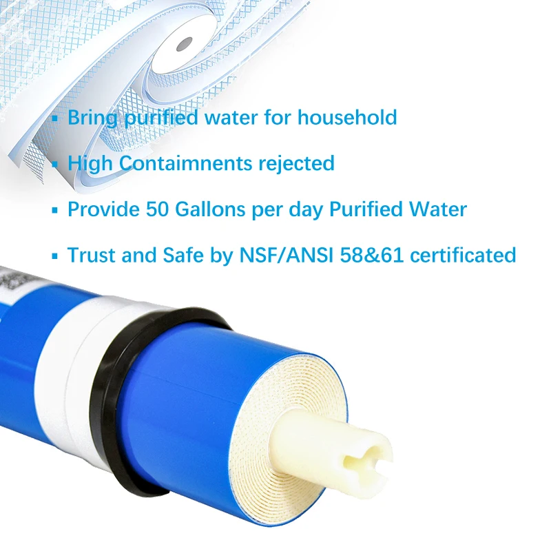 50 Gpd Thẩm Thấu Ngược ULP1812-50 Bếp Nước Lọc Màng Lọc RO