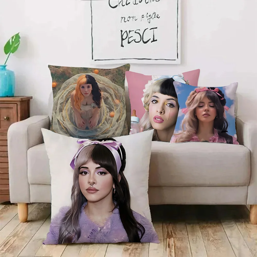 Pillow Covers Cartoon Melanie Martinez Music Sofa Decorative Home Double-sided Printing Short Plush Cute Cushion Cover