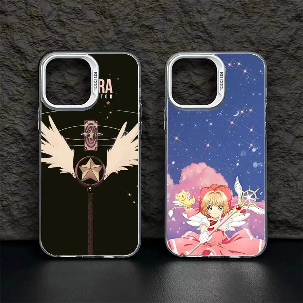 Card Captor Sakura Phone Case White IMD Colorful Silver Suitable soft case for iPhone 16 15 14 13 12 11 XS Pro Max