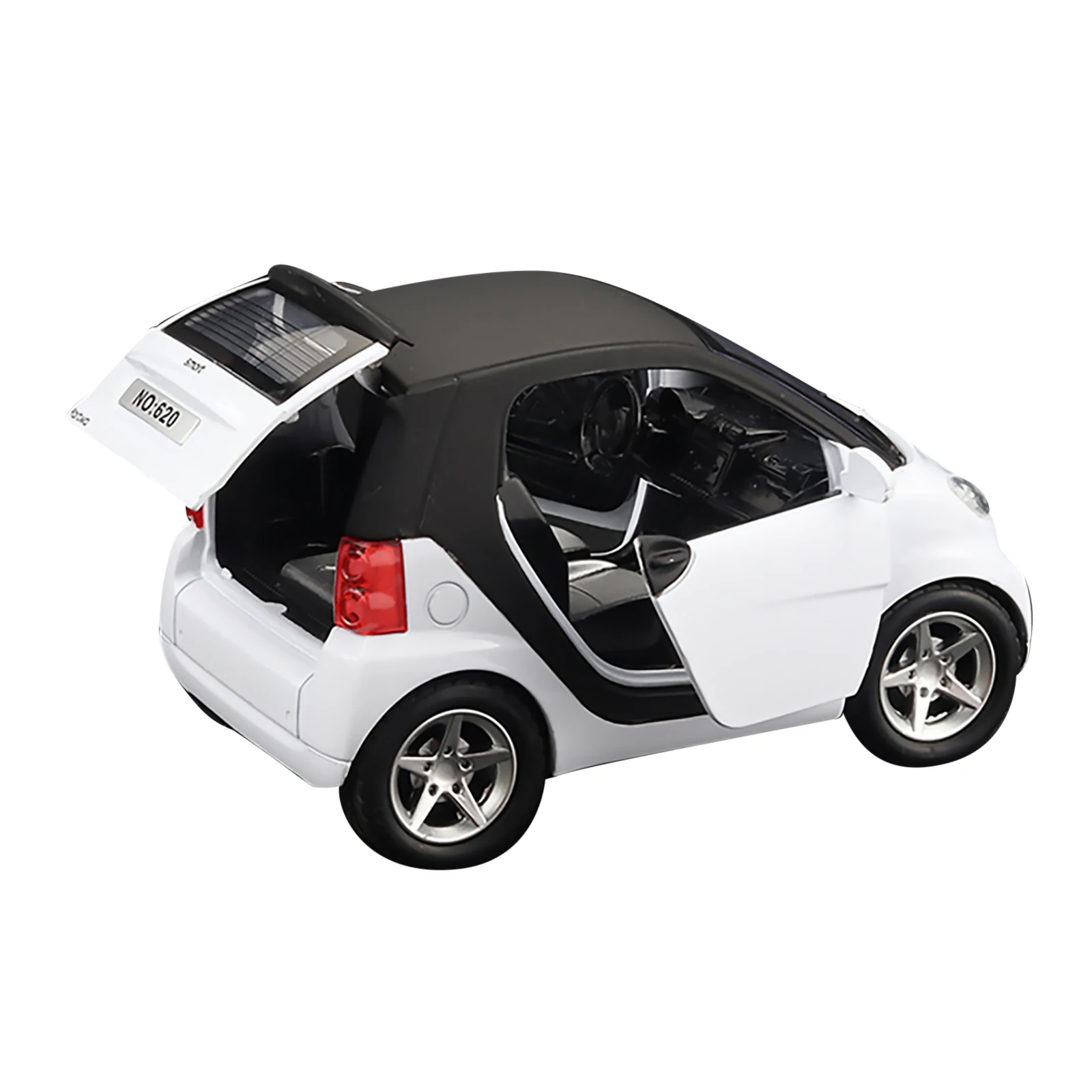 1:32 Legering Witte Auto Smart Fortwo Pull-Back Simulatie Auto Model Voertuigen Collectible Ornament Childrens Auto Speelgoed Kerstcadeaus