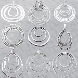 3 x Hollow Open Large Irregular Round Circles Charms Pendants for Necklace Jewelry Making Findings 63x60mm