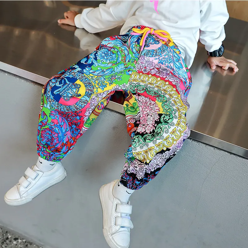 New Arrival Toddler Boys Girls Multicolor Casual Pants Spring Fashion Printing Unisex Kids Sweatpants Baby Mixed Cotton Trousers