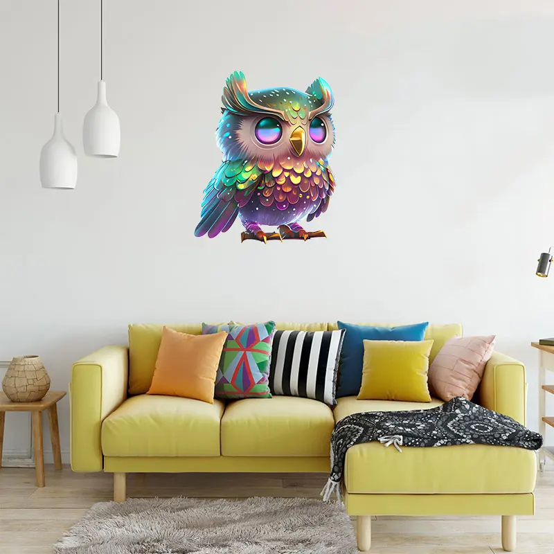 M445 Cute Owl Cartoon Bird Kid's Bedroom Toilet Decor Living Room Cabinet Refrigerator Home Decoration Decals