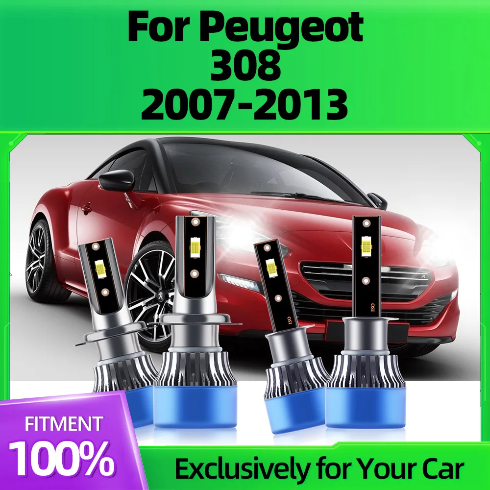 

2/4Pcs LED Headlight Bulbs 12V Auto Car Lamps H7 H1 80W High Power 6000K For Peugeot 308 2007 2008 2009 2010 2011 2012 2013