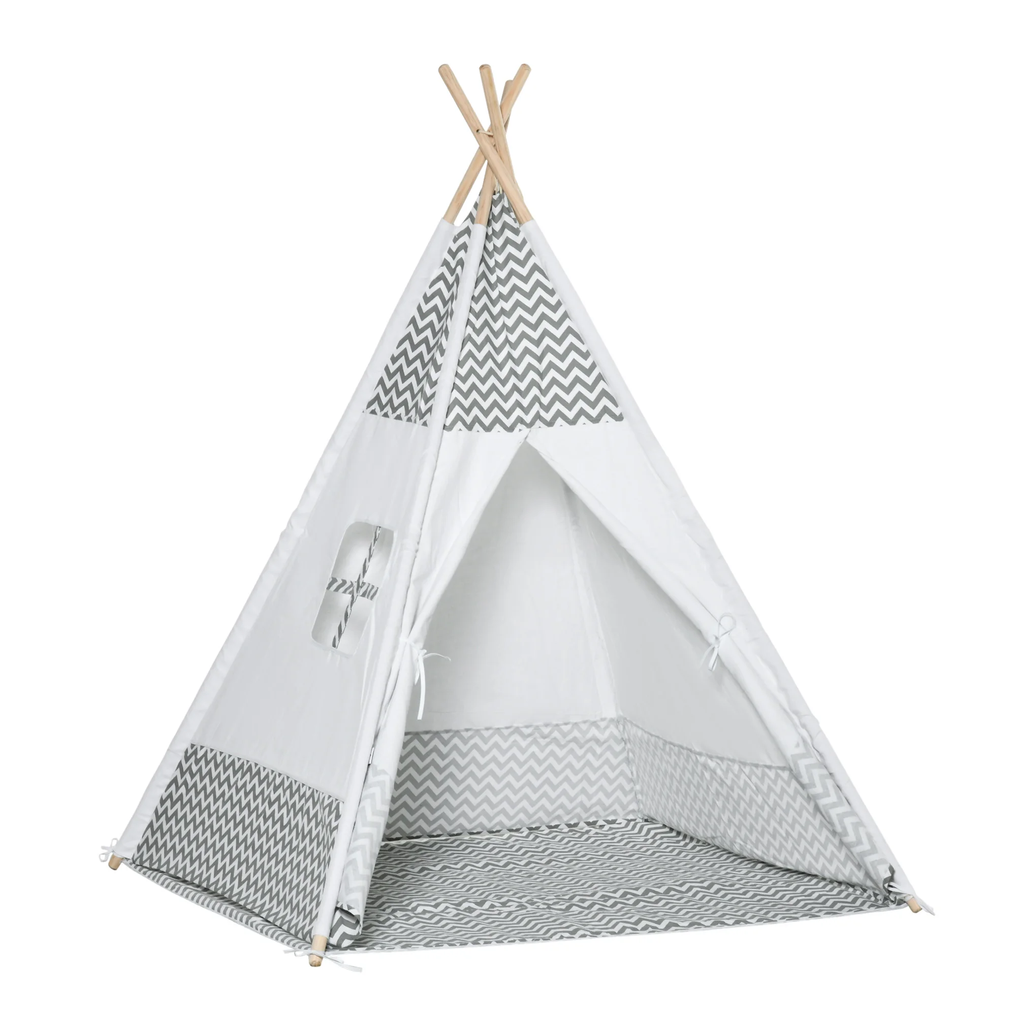 Homcom kindercampingtent met mat en grijze draagtas