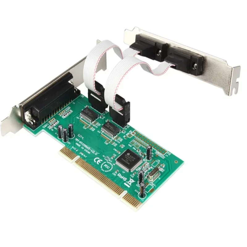 Combo 2 DB-9 Serial (RS-232) + 1 DB-25 Parallel Printer (LPT1) Ports PCI Controller Card 9865 chip Industrial Multiport Serial