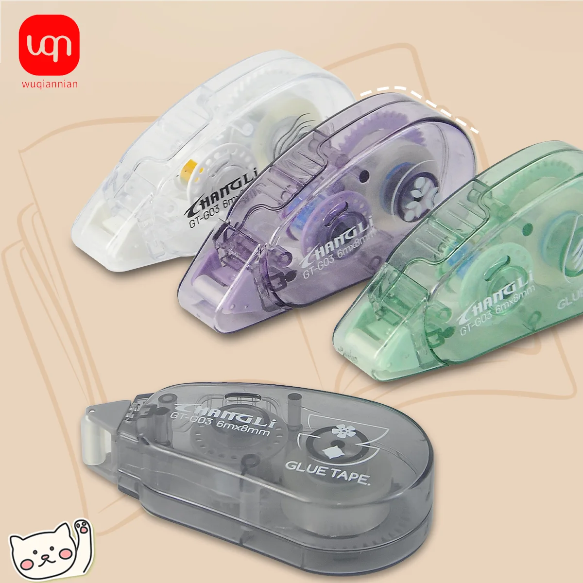 WQN-4PCS Прочная клейкая двусторонняя прозрачная лента — идеально подходит для поделок, скрапбукинга, журналов, фотоальбомов, школ и офисов