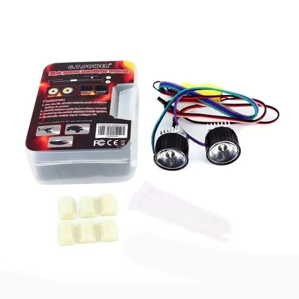 Reflektory przednie GT POWER 3W o wysokiej jasności do samochodów RC, łodzi i samolotów