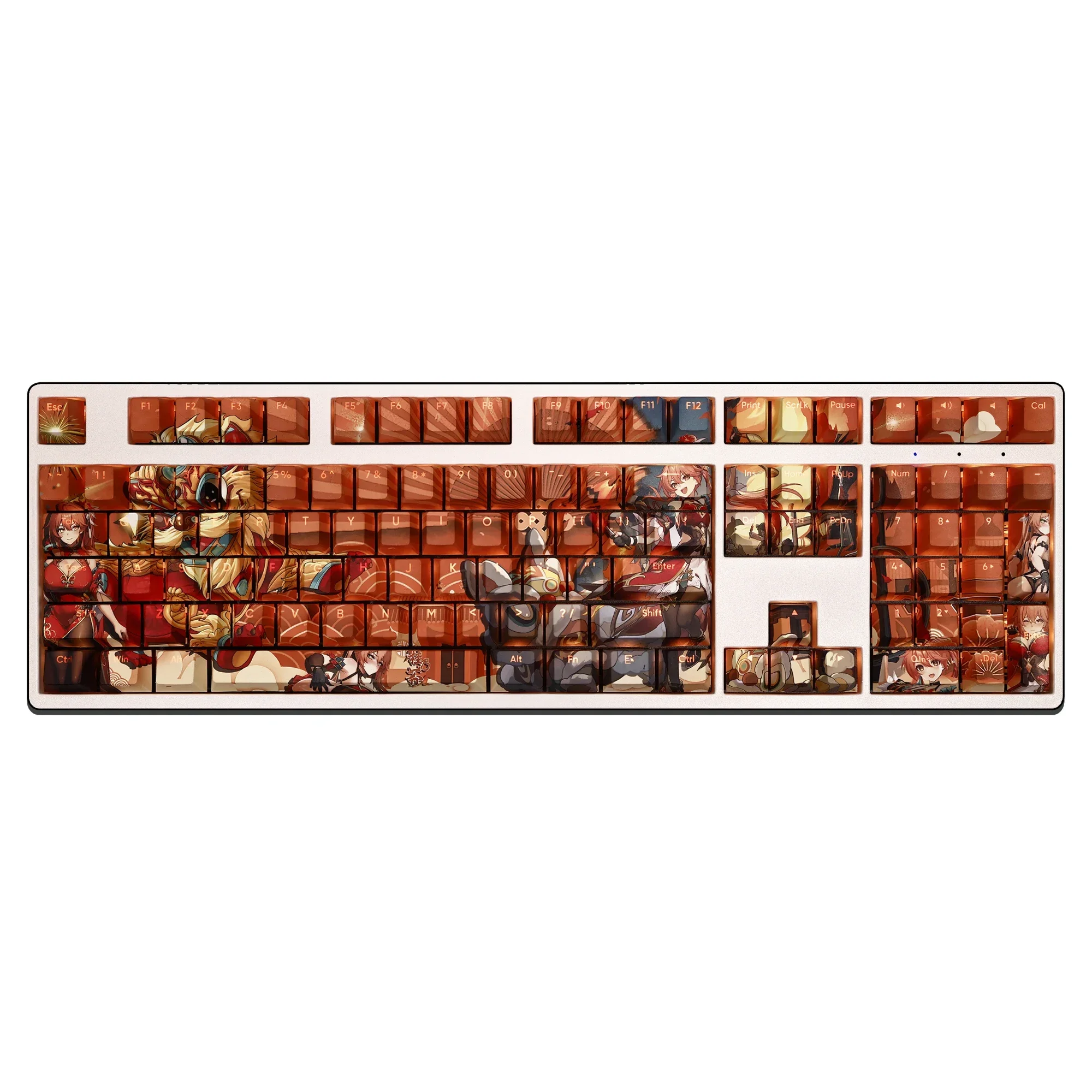 Gui Naifen 108 Key Cap Honkai Star Rail PBT DYE Sublimation Light Transmitting Cherry Switch Cross Cover for Mechanical Keyboard