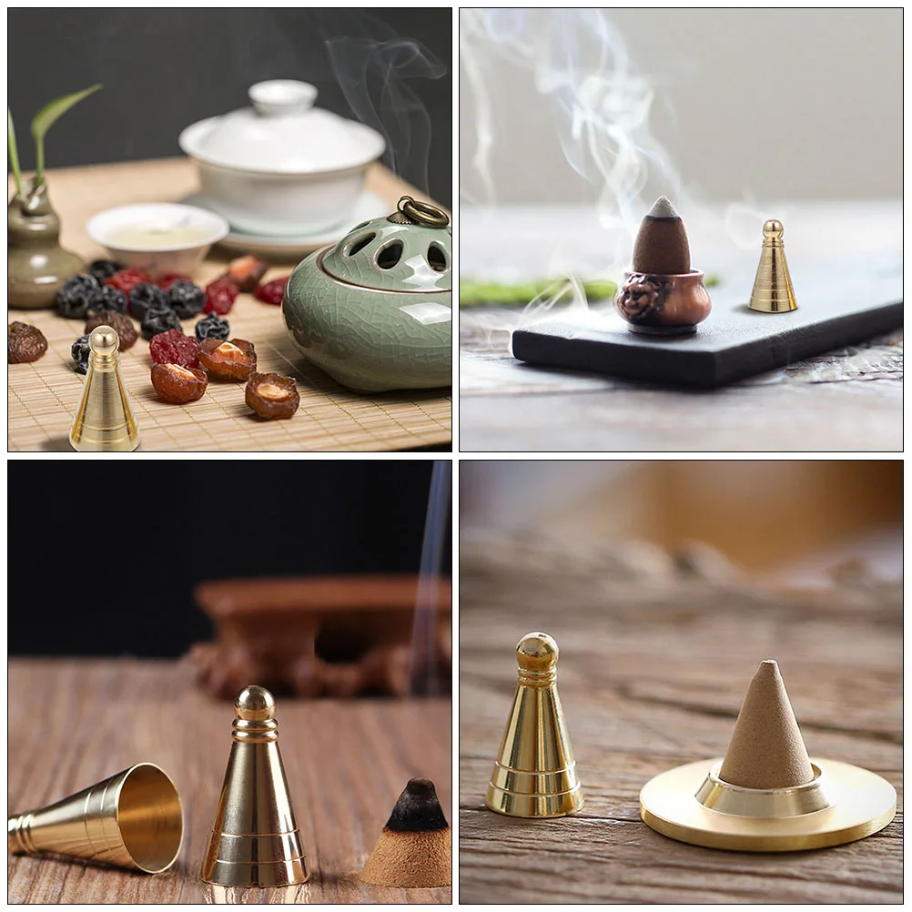 

5pcs Copper Mold Tool For Diy Incense Cone Making Household Incense Mould Press Forming Accessory Tea Room Decor Supply