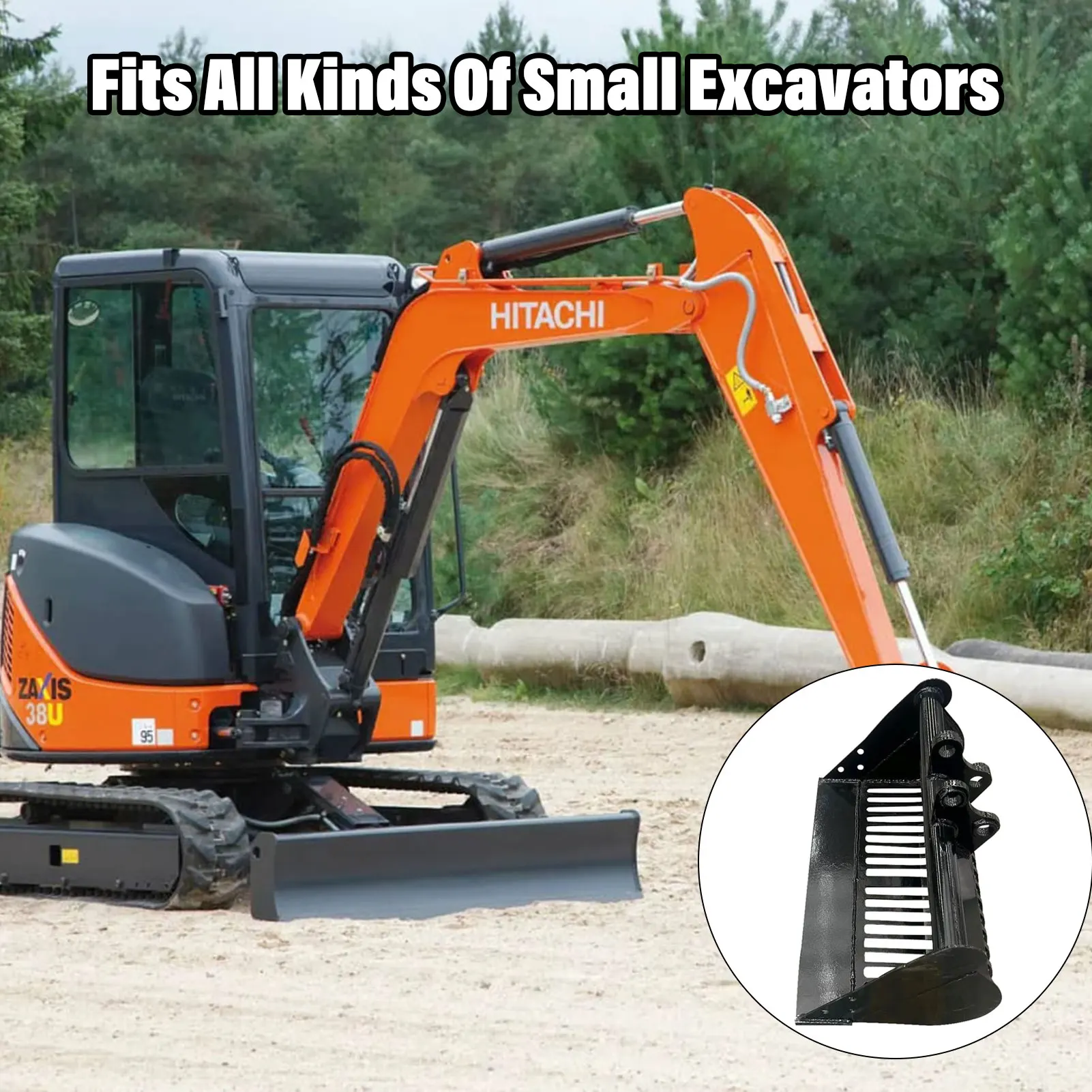 مرفق دلو الفحص، دلو غربال التربة مقاس 24 بوصة، ملحقات حفارة دلو الألغاز، فحص الدلو #3