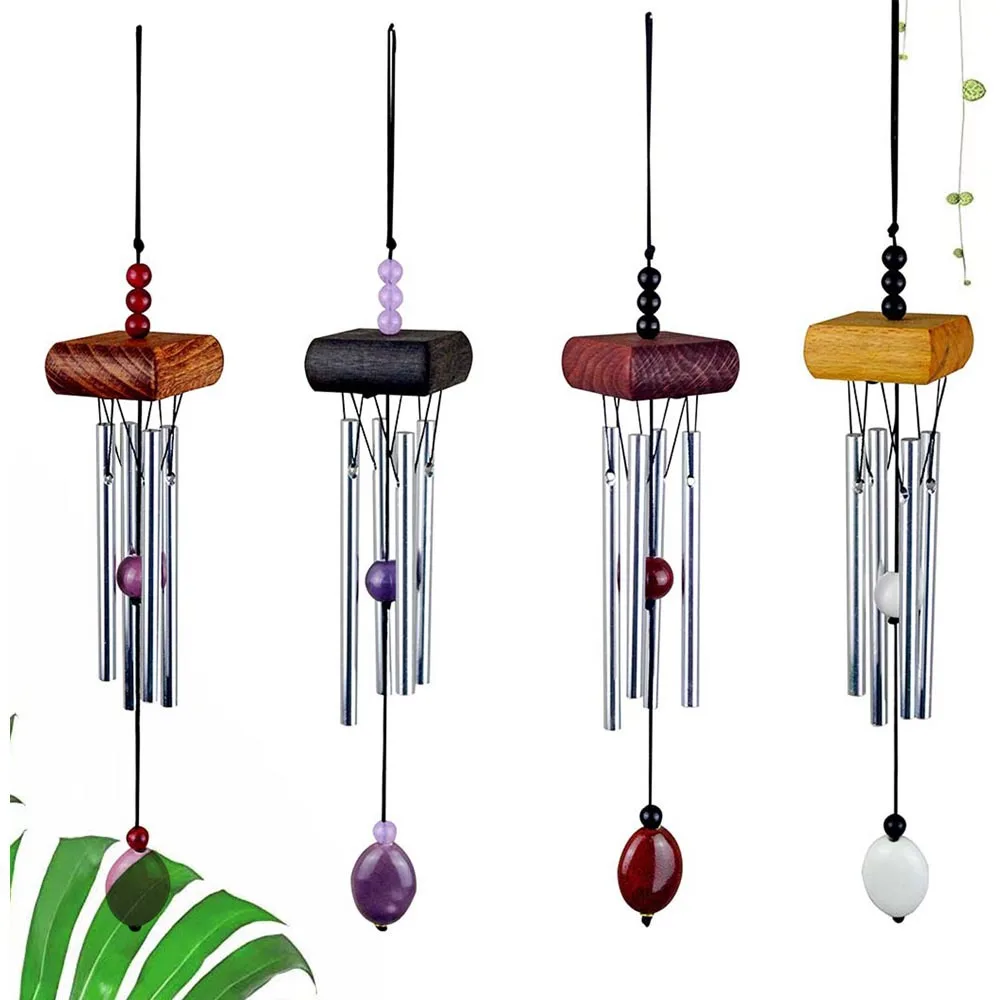 Mini Solid Wood Metal Solid Aluminum Tube Wind Chime Pendant Bedroom Bedside Car Decoration Pendant Graduation Season Gift