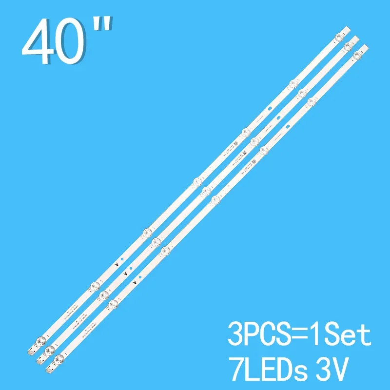 3PCS 7LEDs 3V 780mm For 40