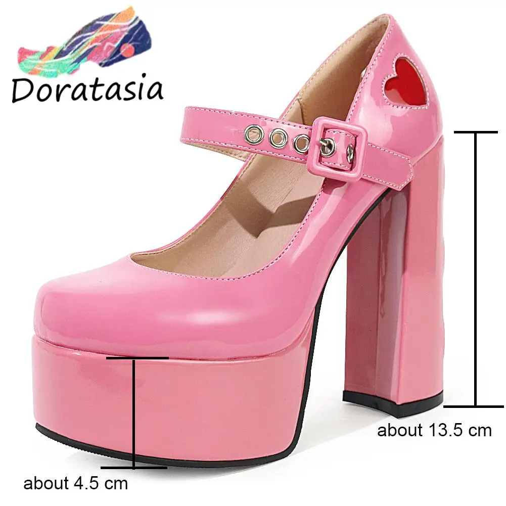 DORATASIA damskie buty na platformie, duży rozmiar, wysokie obcasy klamra, eleganckie, cukierkowe kolory, modny Design, suknia ślubna