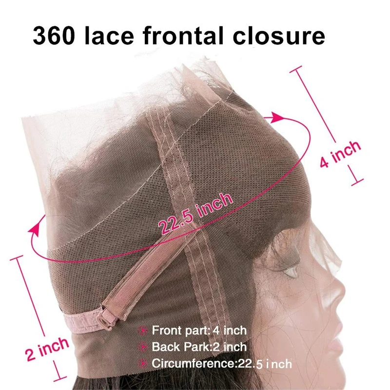 Cheveux humains brésiliens vierges pré-épilés avec dentelle transparente, délié naturel, extrémité complète, densité 360, 8-20 pouces, 150%